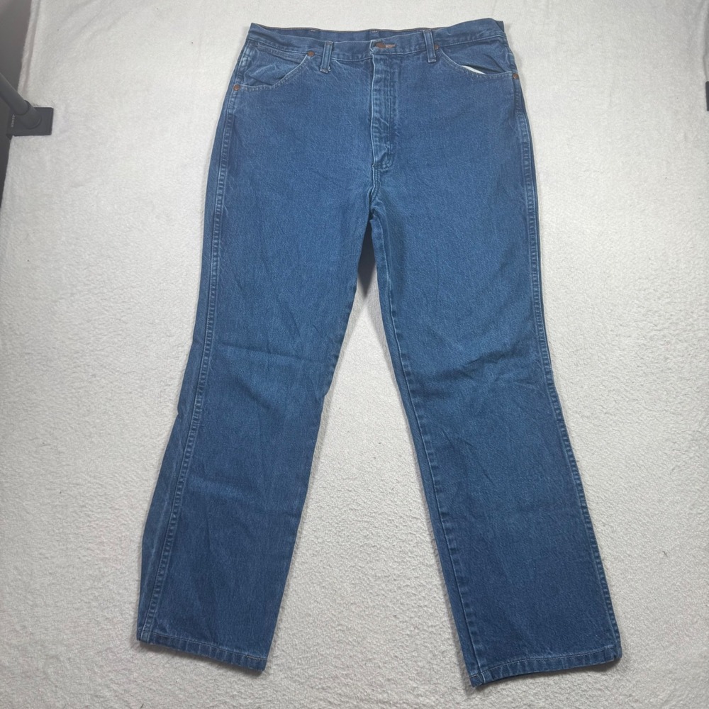 Wrangler Jeans Mens 36x30 Blue Cowboy Cut Slim Fit Straight Leg Rugged 936PWD